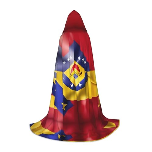 HJLUUFT Kapuzenumhang mit Venezuela-Flagge, Renaissance-Umhang für Damen und Herren, mittelalterliches Ritter-Outfit, Gothic, Uni von HJLUUFT