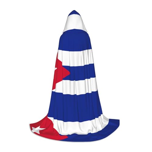 HJLUUFT Kapuzenumhang mit kubanischer Flagge für Teenager, Halloween, langer Umhang, Kostüm, Maskerade-Kleid, Cosplay-Kostüm von HJLUUFT