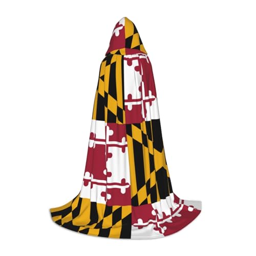 HJLUUFT Maryland State Flag Halloween Vampir-Umhang, Hexenkostüm und Cosplay-Kostüm, Unisex als festliches Geschenk von HJLUUFT