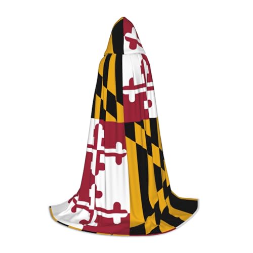 HJLUUFT Maryland State Flag Halloween Vampir-Umhang, Hexenkostüm und Cosplay-Kostüm, Unisex als festliches Geschenk von HJLUUFT