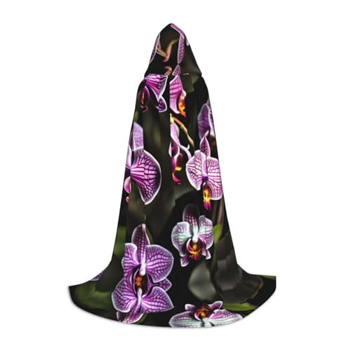 HJLUUFT Violetter Orchideen-Umhang mit Kapuze für Teenager, Halloween-Umhang, langes Kostüm, Maskerade-Kleid, Cosplay-Kostüm von HJLUUFT