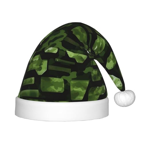 HJLUUFT Weihnachtsmütze, Militär-Camouflage-Druck, für Weihnachten, Neujahr, Party, Zubehör, Weihnachtsmütze, Grün von HJLUUFT