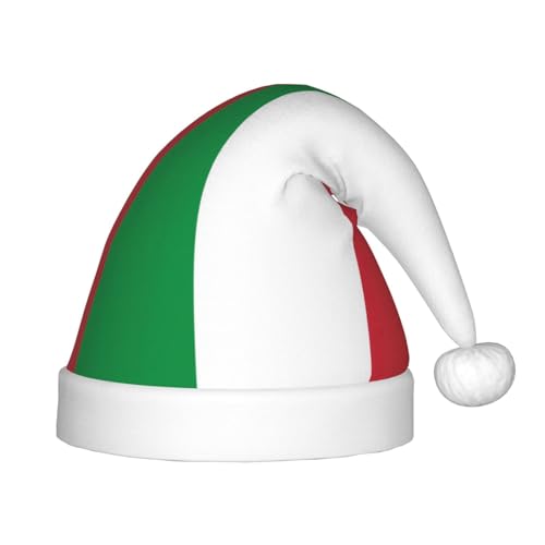 HJLUUFT Weihnachtsmütze mit italienischer Flagge, Weihnachtsmannmütze, für Weihnachten, Neujahr, Partyzubehör von HJLUUFT