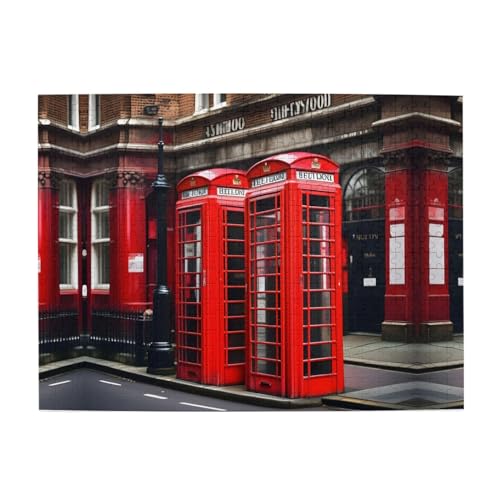 Phone Booth London Street Unleash Your Inner Genius - Bilderpuzzle Extravaganza, 500 Teile Puzzle für Erwachsene Kinder, Lustig, Puzzle von HJLUUFT