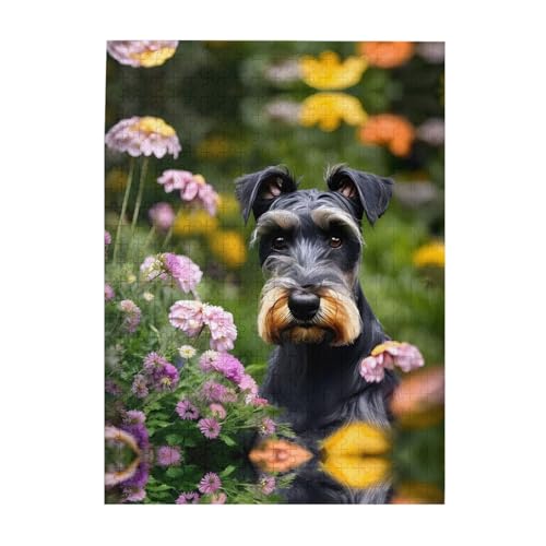 Schnauzer Customized Picture Puzzle - 500 Teile Puzzle für Erwachsene - Unterhaltsames Lustiges Puzzle - 500 Teile Puzzles von HJLUUFT