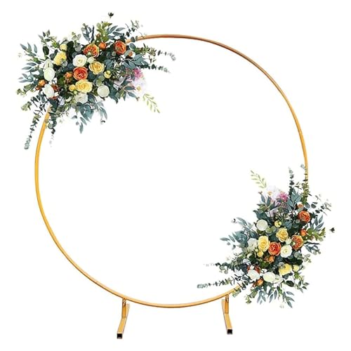 Ballonbogen, Metall Hochzeitsbogen Rund, Traubogen Hochzeit,Metall Ballonbogen Ballon Hoop Frame, Luftballonbogen Für Geburtstag, Hochzeit, Abschlussfeier, Dekoration(Gold,120cm) von HJXGQJM