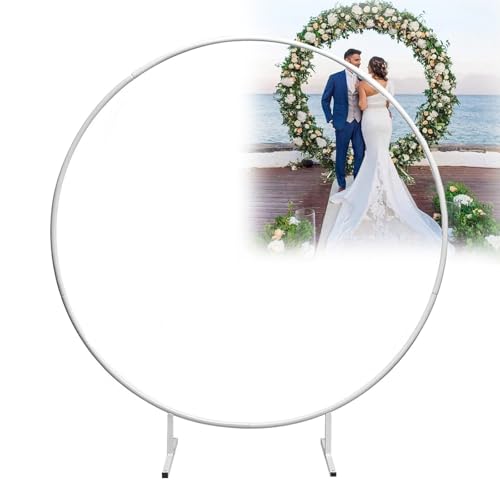 Traubogen, Ballonbogen Gestell Set, Runde Luftballon Bogen, Gold Hochzeitsbogen Mit Fuß, Metall Ballonbogen Ballon Frame, Luftballonbogen Für Geburtstag, Hochzeit, Abschlussfeier, Dekoration(White,250 von HJXGQJM