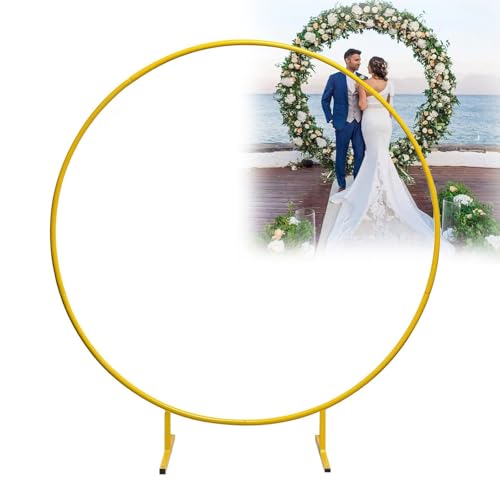 Traubogen, Ballonbogen Gestell Set, Runde Luftballon Bogen, Gold Hochzeitsbogen Mit Fuß, Metall Ballonbogen Ballon Frame, Luftballonbogen Für Geburtstag, Hochzeit, Abschlussfeier, Dekoration(Gold,250c von HJXGQJM