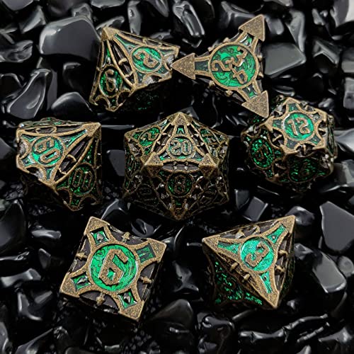 HKDZ DND-Würfel-Set, Polyedrisches RPG-DND-Würfel-Set, 7-teilig, Grünes Pulver von HKDZ