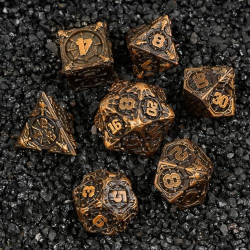 HKDZ DND-Würfel-Set, polyedrische RPG-DND-Würfel, D&D-Würfel für Rollenspiele, Tischspiele, Dungeons and Dragons, MTG, Pathfinder, D&D-Würfel-Set, bunt, 7-teilig von HKDZ