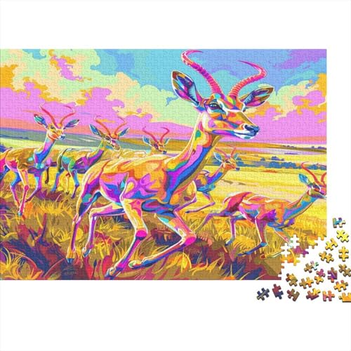 Puzzle 1000 Teile,Puzzle Erwachsene, Impossible Puzzle, Familienherausforderungsspiel, Holz Puzzle Antilopen Puzzle Psychedelic 1000pcs 75x50cm Wanddekoration Puzzle von HKHKSJJF