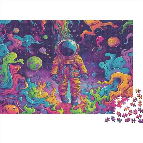 Puzzle 1000 Teile,Puzzle Erwachsene, Impossible Puzzle, Familienherausforderungsspiel, Holz Puzzle Art Astronaut Puzzle Cartoon 1000pcs 75x50cm Wanddekoration Puzzle von HKHKSJJF