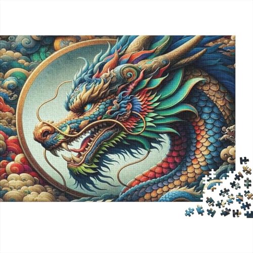 Puzzle 1000 Teile,Puzzle Erwachsene, Impossible Puzzle, Familienherausforderungsspiel, Holz Puzzle Art Drache Puzzle Bunt 1000pcs 75x50cm Wanddekoration Puzzle von HKHKSJJF