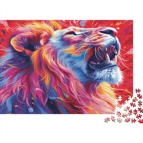 Puzzle 1000 Teile,Puzzle Erwachsene, Impossible Puzzle, Familienherausforderungsspiel, Holz Puzzle Art Löwe Puzzle Bunt 1000pcs 75x50cm Wanddekoration Puzzle von HKHKSJJF