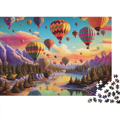 Puzzle 1000 Teile,Puzzle Erwachsene, Impossible Puzzle, Familienherausforderungsspiel, Holz Puzzle Ballon Puzzle Bunt 1000pcs 75x50cm Wanddekoration Puzzle von HKHKSJJF