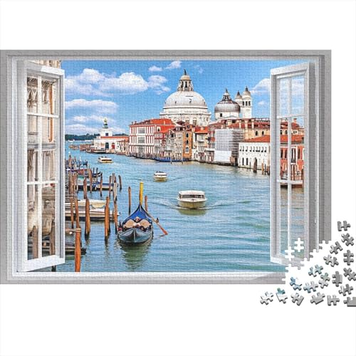 Puzzle 1000 Teile,Puzzle Erwachsene, Impossible Puzzle, Familienherausforderungsspiel, Holz Puzzle Canal Grande Puzzle Landschaft 1000pcs 75x50cm Wanddekoration Puzzle von HKHKSJJF