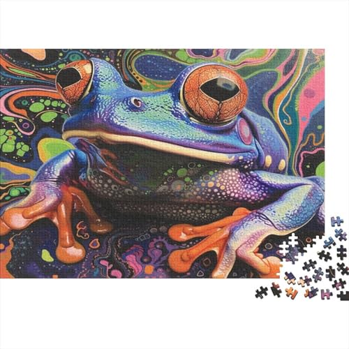 Puzzle 1000 Teile,Puzzle Erwachsene, Impossible Puzzle, Familienherausforderungsspiel, Holz Puzzle Frosch Puzzle Psychedelic 1000pcs 75x50cm Wanddekoration Puzzle von HKHKSJJF