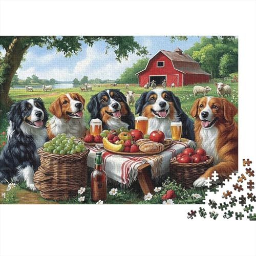 Puzzle 1000 Teile,Puzzle Erwachsene, Impossible Puzzle, Familienherausforderungsspiel, Holz Puzzle Ranchhund Puzzle Niedlich 1000pcs 75x50cm Wanddekoration Puzzle von HKHKSJJF