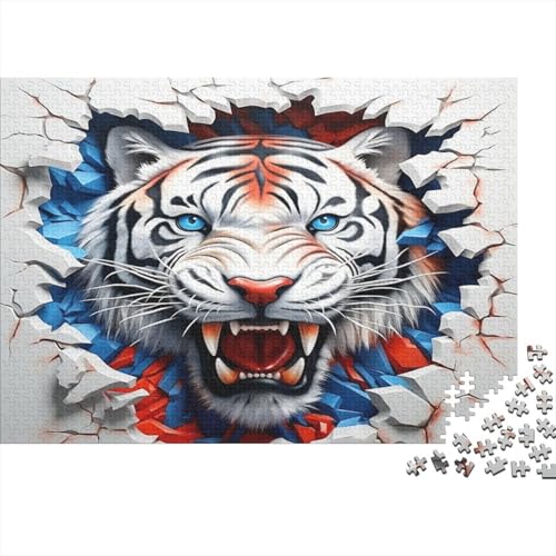 Puzzle 1000 Teile,Puzzle Erwachsene, Impossible Puzzle, Familienherausforderungsspiel, Holz Puzzle Tiger Puzzle Tiere 1000pcs 75x50cm Wanddekoration Puzzle von HKHKSJJF