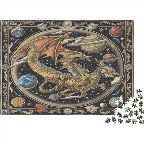 Puzzle 1000 Teile,Puzzle Erwachsene, Impossible Puzzle, Familienherausforderungsspiel, Holz Puzzle Weltraumdrache Puzzle Universum 1000pcs 75x50cm Wanddekoration Puzzle von HKHKSJJF