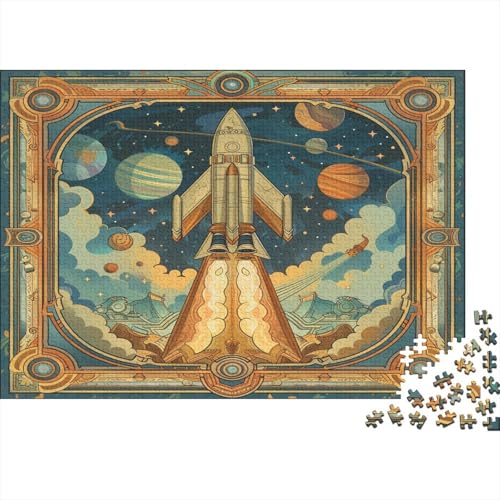 Puzzle 1000 Teile,Puzzle Erwachsene, Impossible Puzzle, Familienherausforderungsspiel, Holz Puzzle Weltraumrakete Puzzle Universum 1000pcs 75x50cm Wanddekoration Puzzle von HKHKSJJF