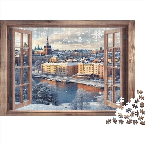 Puzzle 1000 Teile,Puzzle Erwachsene, Impossible Puzzle, Familienherausforderungsspiel, Holz Puzzle Winter Puzzle Landschaft 1000pcs 75x50cm Wanddekoration Puzzle von HKHKSJJF