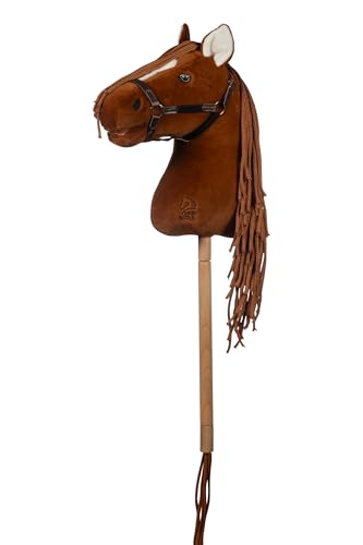 HKM - Hobby Horse Premium, Dunkelfuchs mit Halfter & Schweif, Steckenpferd für Kinder, Stockpferd + Zubehör zum Hobby Horsing, 750 gr von HKM