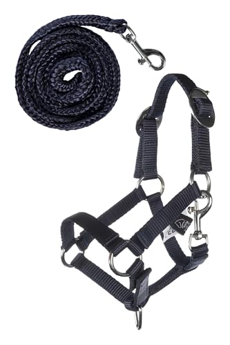 HKM Hobby Horsing Halfterset Basic Halfter und Strick für Steckenpferd (Navy) von HKM