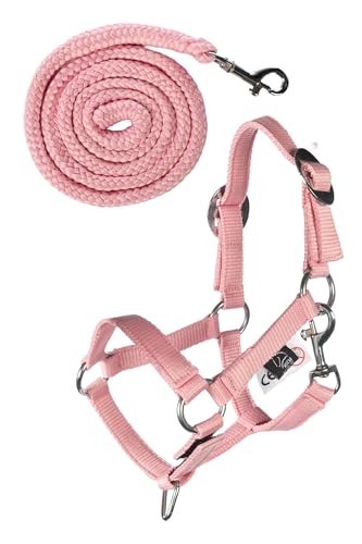 HKM Hobby Horsing Halfterset Basic Halfter und Strick für Steckenpferd (Rosa) von HKM