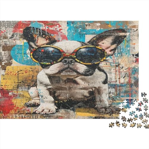 Französische Bulldogge Puzzle 1000 Teile Puzzle Für Erwachsene Und Kinder Ab 14 Jahren Puzzel 1000pcs (75x50cm) von HKRYWTSQE