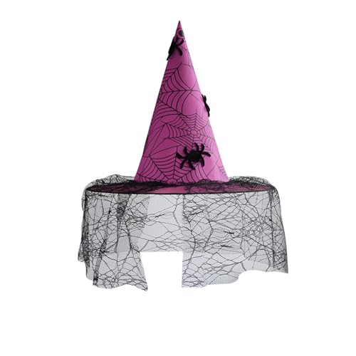 HKYFNNBW Hexenhüte für Halloween, schwarze Quaste, Kostüm, Hexenzubehör, Persönlichkeit, Spitzkappe, Party, Cosplay, Zaubererhut (mehrfarbig, 52 x 38 x 18 cm) von HKYFNNBW