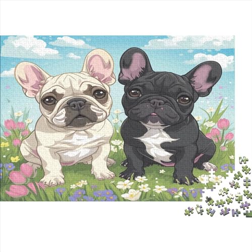 Französische Bulldogge Puzzlespiel 1000 Teile Puzzle Für Erwachsene Und Kinder Ab 14 Jahren, Erwachsenen Puzzlespiel Puzzel 1000pcs (75x50cm) von HLDABDFHY