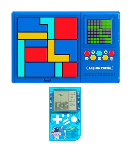 HLF Intelligentes elektronisches Puzzle Blockspielkonsole 500 Level Labyrinth PK Konzentration/Logisches Denken Interaktiv für Eltern und Kinder Spielzeuge als Geschenke für Jungen/Mädchen (Blue) von HLF