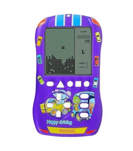 HLF Sportwagen-Optik Blockspielkonsole 23 Bausteinspiele 824 Modi Einstellbare Geschwindigkeit/Schwierigkeit 70er/80er/90er Retro-Handheld-Spiel Geschenke für Kinder/Geburtstage/Weihnachten (Lila) von HLF