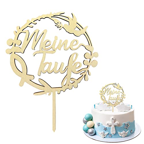 Holz meine Taufe Torten Topper,Zur Taufe,Cake Topper Taufe,Taufe Holz Tortendeko,Dekoration für Kommunion Taufe Junge Mädchen von HLFMQZEI