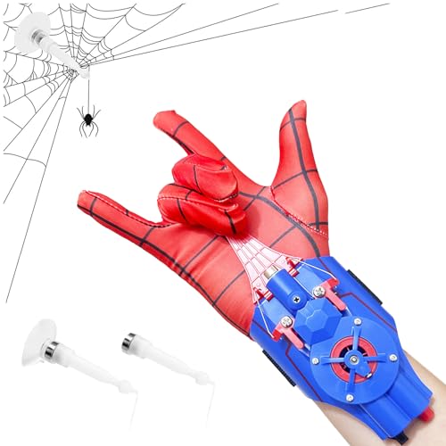 HLMNAKE Spinnennetz Werfer mit Faden und Automatische Seilrückholung, Web Launcher als Hommage an die Spidey, Spider Web Shooter von Peter-Parker, perfekt für Cosplay, Halloween und mehr (Blau) von HLMNAKE