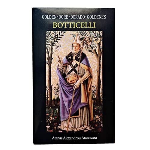 HLONGG Goldene Botticelli 80 stücke Tarotkarten Set Classic Gibstoff Interaction Dramatische Tarotkarten Deck Helle Farben für Kinder Erwachsene, Schwarz von HLONGG