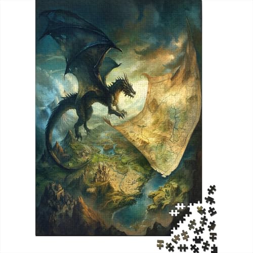 Drache Puzzlespiel 1000 Teile Erwachsene -Puzzle 1000 Stück Spiel Puzzles Für Erwachsene Kinder Puzzle Erwachsenen Puzzlespiel Puzzel 1000pcs (75x50cm) von HLXZMCVBT