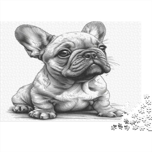 Französische Bulldogge Puzzlespiel 1000 Teile Puzzle Für Erwachsene Und Kinder Ab 14 Jahren, Puzzle-Motiv Erwachsenen Puzzlespiel Puzzel 1000pcs (75x50cm) von HLXZMCVBT