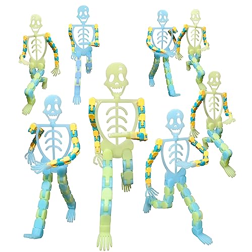 8PCS Skelett Spielzeug Fidget Toys Halloween Fluoreszierende Vielseitige Skelett Mann Dekomprimieren Neue und Seltsame Spielzeug von HLZDS