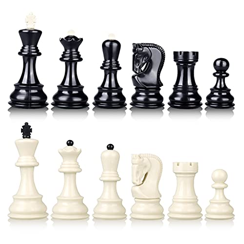 WPBOY Schach Amerous Chess Pieces Polymer Resin Weighted Chess Chessmen with 9.6cm/3.75in King Height Chess for Chess Board Game,Pieces Only Chess Set (Color : Chess Pieces only B) von HMEI