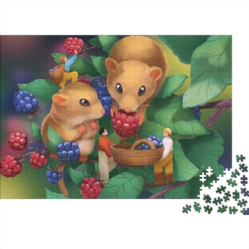 Kunst Malerei Holzpuzzle 300 Teile Geschenke Für Frauen, Tiere Märchen Männer,Holzpuzzle Erwachsene 300pcs (40x28cm) von HMLTD