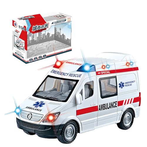 Spielzeug für Rettungsfahrzeuge,Rettungsfahrzeuge,Feuerwehrauto, Rettungswagen mit Licht und Ton | Kleinkind-LKW-Spielzeug für Kinder im Alter von 3–8 Jahren, Lernspielzeug, Geburtstagsgeschenke Hmltd von HMLTD
