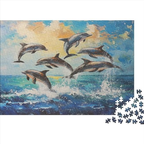 Delphin Puzzle 1000 Teile,Puzzle Für Erwachsene, Impossible Puzzle,Puzzle 1000 Puzzle Home Dekoration Puzzle,Erwachsenenpuzzle Puzzel 1000pcs (75x50cm) von HMRKOEPGX