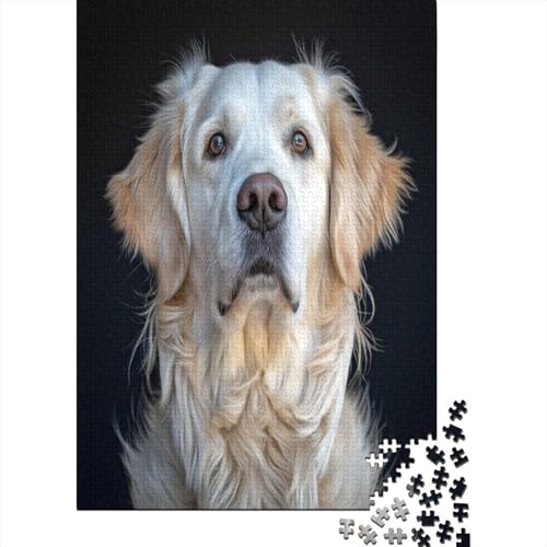 Golden Retriever Puzzlespiel 1000 Teile Erwachsene -Puzzle 1000 Stück Spiel Puzzles Für Erwachsene Kinder Puzzle Erwachsenen Puzzlespiel Puzzel 1000pcs (75x50cm) von HMRKOEPGX