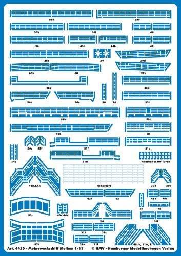 HMV 4420 Lasercut-Detailset für Mellum von HMV HAMBURGER MODELLBAUBOGEN VERLAG