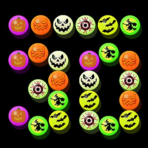 Halloween Hüpfbälle,30 Stück,Gruselige Halloween Leuchten Augapfel,Halloween Luminous Bouncy Balls,Gruselige Augen,für Halloween Party Supplies,Halloween Glow In The Dark Hüpfbälle für Kinder von HMYHONDI