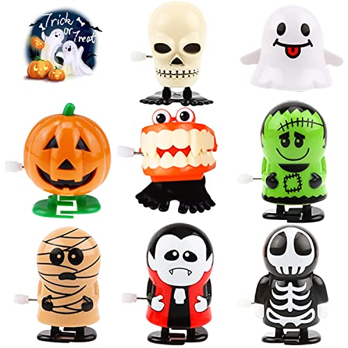 Halloween Uhrwerk Aufziehspielzeug Wind Up Spielzeug, Halloween Aufziehfigur Figuren Skelett, Pirat,klapperndes Gebiss,Ghost,Kürbis,Hexe,für Kinder Halloween Party Süßes oder Saures füllende Geschenke von HMYHONDI