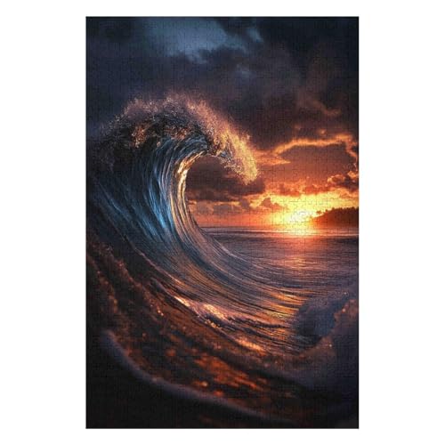 1000 Piece Jigsaw Puzzle for Adults-Puzzles 1000 Pieces for Teenagers Gifts -Cardboard Puzzles- Relax Puzzles Games-Brain Teaser Puzzle -Waves(38 * 52cm) von HNBDE