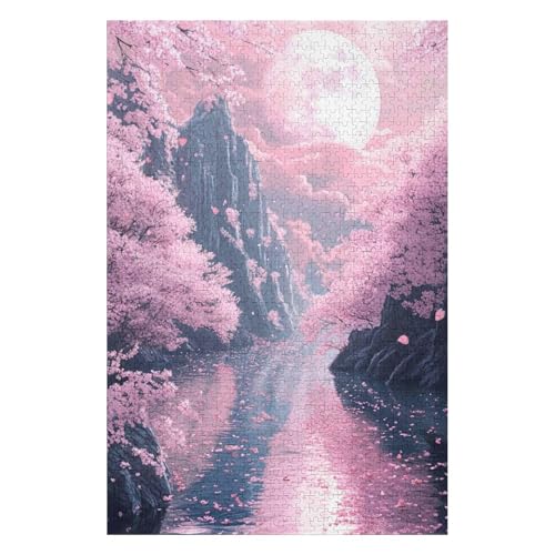 1000 Piece Jigsaw Puzzles for Adults | Cherry Blossoms | Landscape Jigsaw Puzzles for Adults 100050 * 70cm von HNBDE